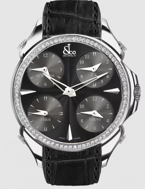 Jacob & Co. PALATIAL FIVE TIME ZONE WHITE DIAMONDS Watch Replica PZ500.10.RO.LA.A Jacob and Co Watch Price